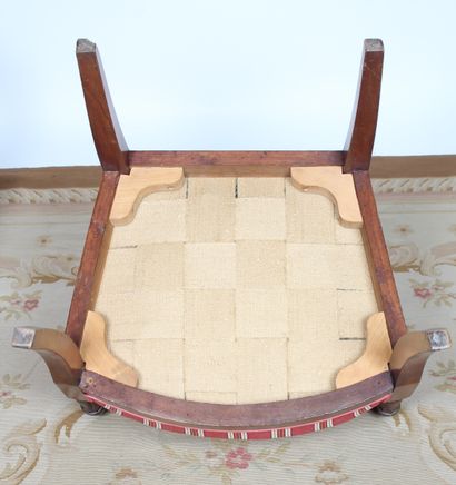 TWO RESTORATION STYLE CHAIRS, mahogany, slightly...