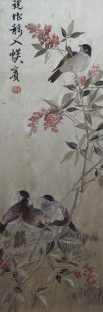 CHINE, début XXe siècle
Suite de quatre panneaux...