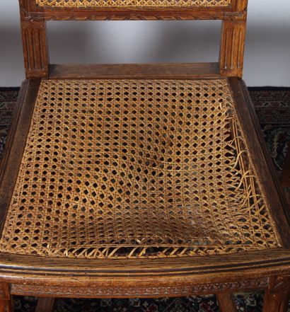 SUITE OF SIX LOUIS XVI DINING ROOM CHAIRS
in...