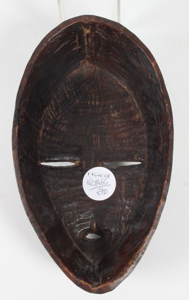 AFRICAN MASK, DAN style, made of charred...