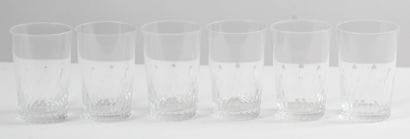 BACCARAT.
Six verres à eau en cristal.
Pastillé...