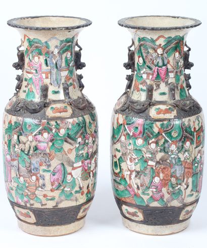 CHINE, Nankin, début du XXe siècle.
Paire...