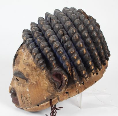 African mask of the GELEDE type, YORUBA,...