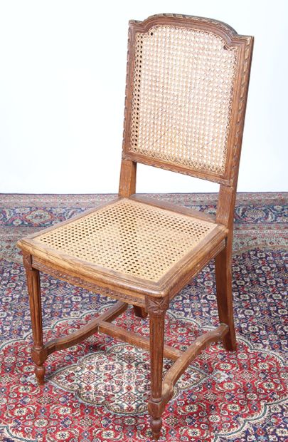 SUITE OF SIX LOUIS XVI DINING ROOM CHAIRS
in...