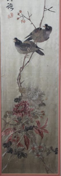 CHINE, début XXe siècle
Suite de quatre panneaux...