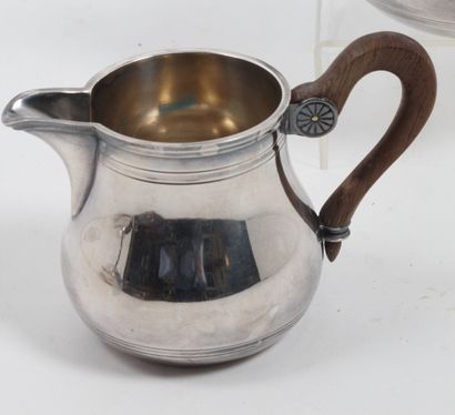 ERCUIS théière et pot à lait en métal argenté,...