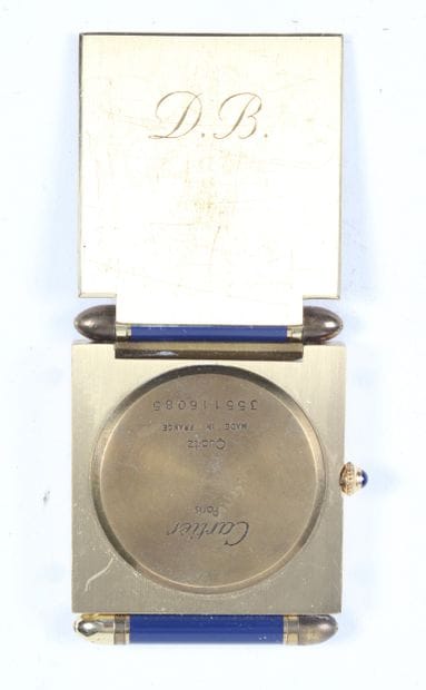 CARTIER. Travel or desk clock. Quartz movement,...