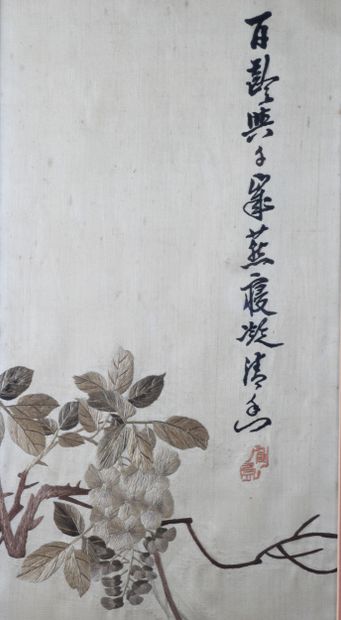 CHINE, début XXe siècle
Suite de quatre panneaux...