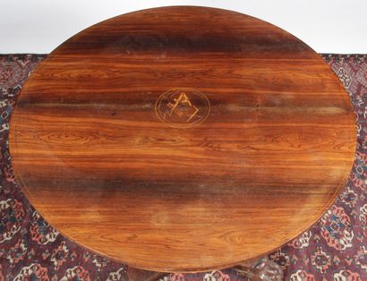 LARGE GUERIDON 
in rosewood veneer and light...