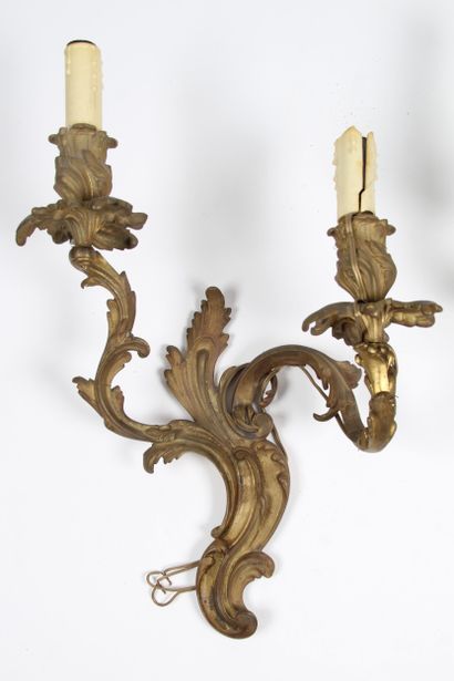 PAIR OF ORMOLU SCONCES IN THE LOUIS XV STYLE
in...