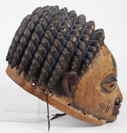 African mask of the GELEDE type, YORUBA,...