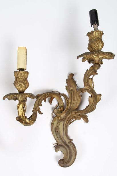 PAIR OF ORMOLU SCONCES IN THE LOUIS XV STYLE
in...