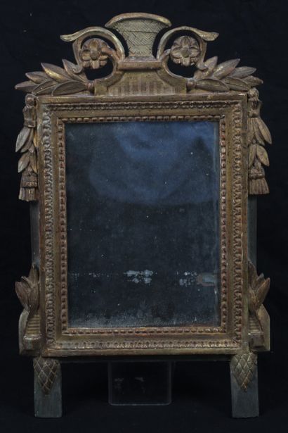 SMALL dressing table mirror with pediment,...