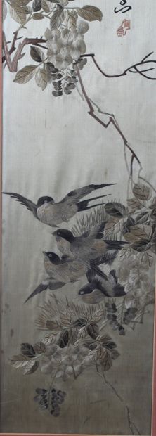CHINE, début XXe siècle
Suite de quatre panneaux...