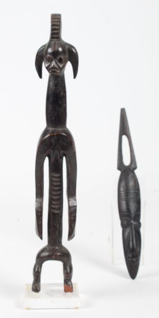 THREE African wooden sculptures (Ashanti,...