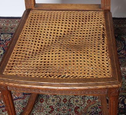 SUITE OF SIX LOUIS XVI DINING ROOM CHAIRS
in...