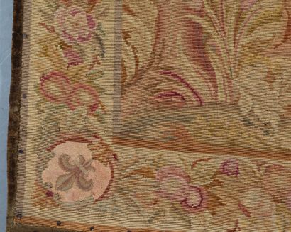 Semi-mechanical tapestry featuring a woodland...