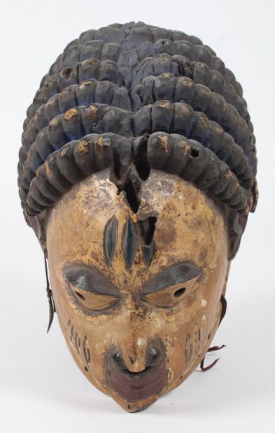 African mask of the GELEDE type, YORUBA,...