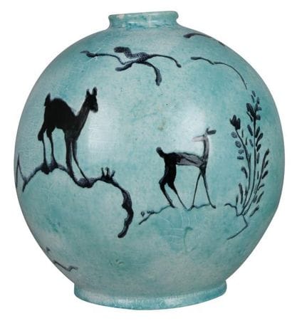FERNANDEZ (XXe)
Vase boule en céramique fond...