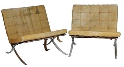 Mies VAN DER ROHE (1886-1969)
Paire de chauffeuses...