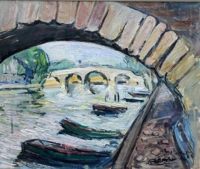 CHARPENTIER (XXe)
L'Isle Saint-Louis Huile...