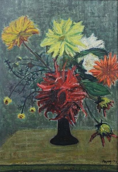 PAPAZ (XXe)
Bouquet de fleurs Huile sur isorel...