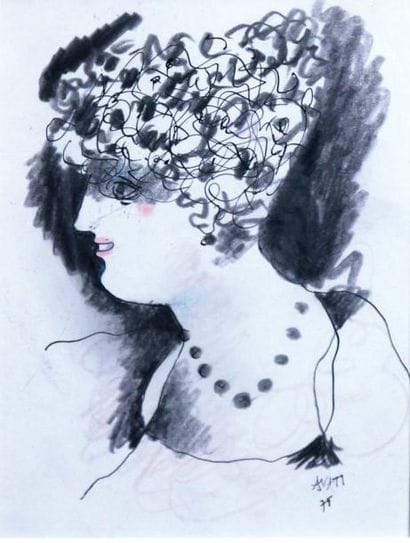 Mario AVATI (1921-2009)
Portrait de femme,...