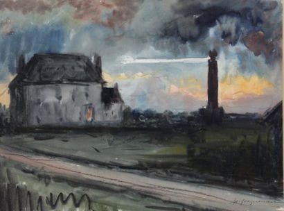 Paul PAQUEREAU (1871-1950)
Le phare Aquarelle...