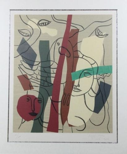 Ecole française XXe D'après Fernand Léger
Lithographie...