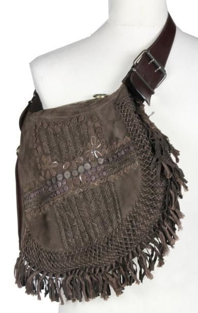 FENDI
Sac besace en cuir et daim marron,...