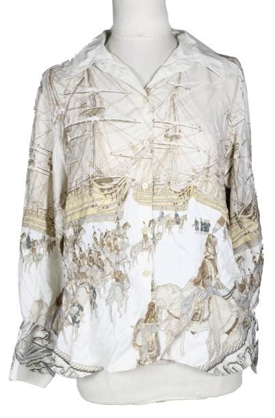 HERMES
Chemisier en coton de soie 