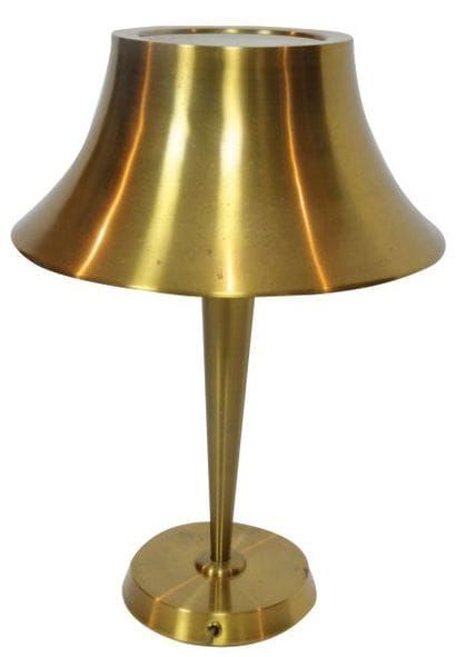 PERZEL
Lampe de bureau en métal doré, globe...