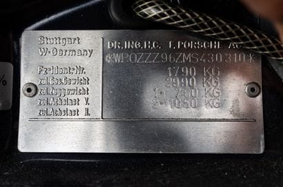 1992 PORSCHE 964T
French vehicle registration...