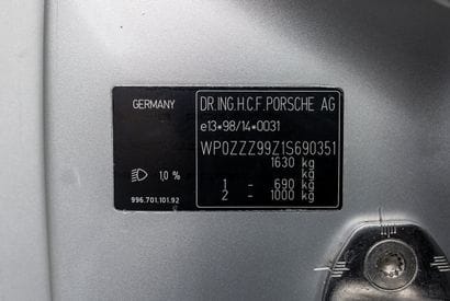 1999 PORSCHE GT3
French vehicle registration...