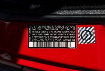 1993 PORSCHE 964 RS AMERICA
Carte Grise Française
Numéro...