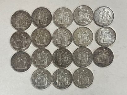 LOT de 18 pièces en argent 10 Francs Hercule

1965,...