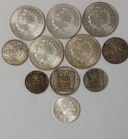 Set of silver coins consisting of: 

- 5...