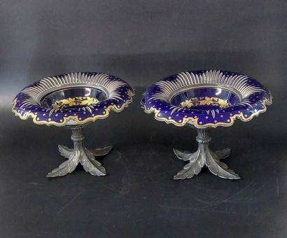 TWO BEAUTIFUL GLASSES made of blue and gold...