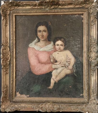 19th-Century School

Woman with a Child

Oil...