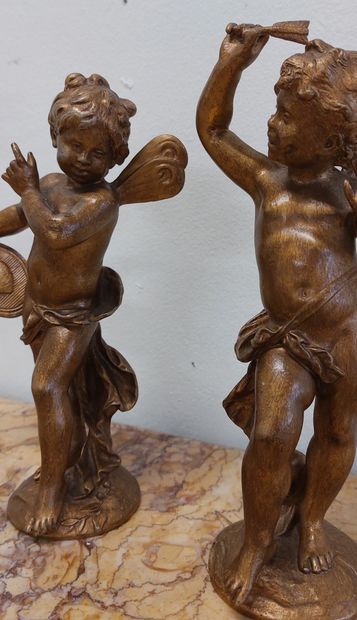 Auguste MOREAU 

Paire d'angelots

Bronze

Signés

H...