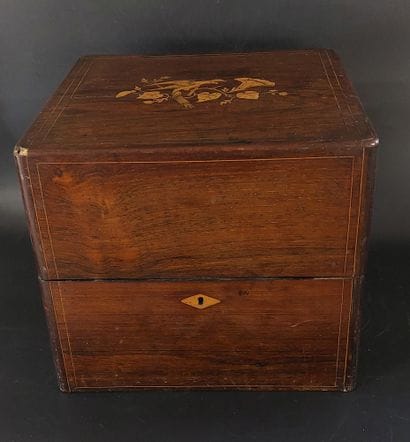 LIQUEUR CABINET SET made of rosewood veneer,...