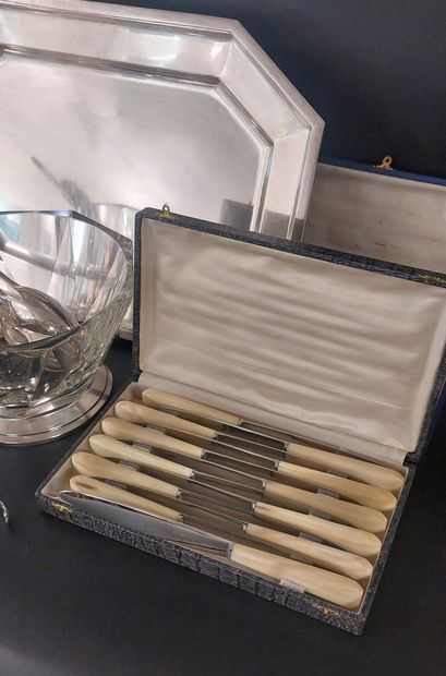 LOT comprenant : 

- 1 coupe en cristal (égrenures),...