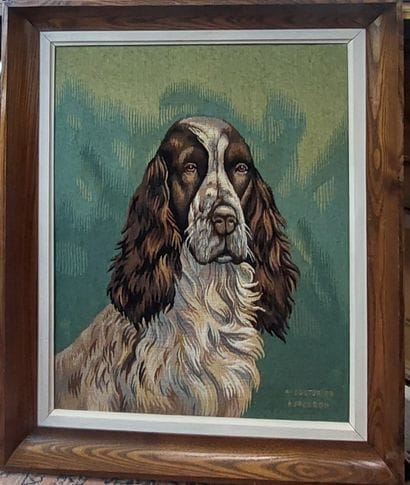 A. COUTURIER, AUBUSSON

Springer spaniel

Tapisserie

54...