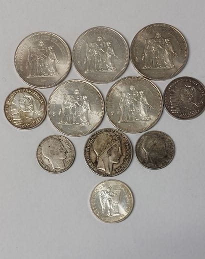 Set of silver coins consisting of: 

- 5...