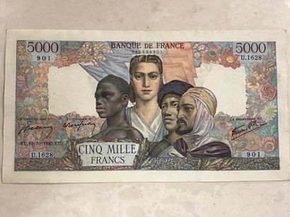 LOT DE 6 BILLETS DE 5000 FRANCS 

- 4 billets...