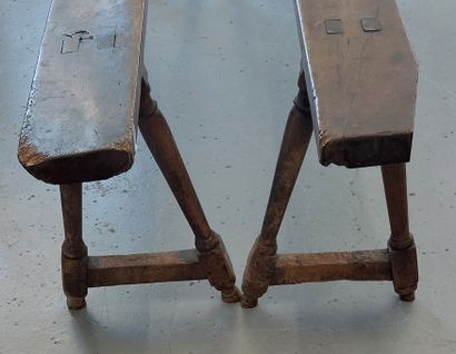 LARGE DINING TABLE made of natural wood,...