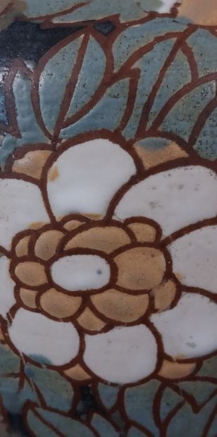 KERAMIS

Small stoneware vase with floral...