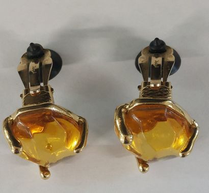YVES-SAINT-LAURENT

Pair of resin and gold-tone...