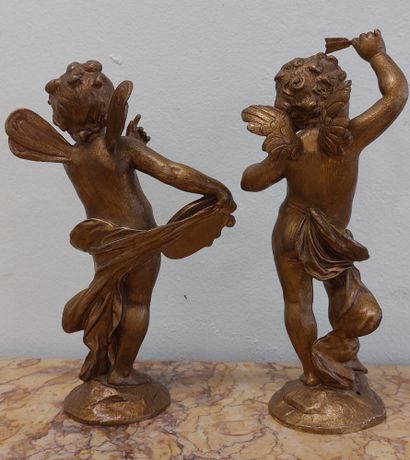 Auguste MOREAU 

Paire d'angelots

Bronze

Signés

H...
