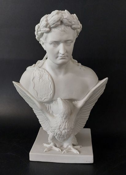 BUST OF NAPOLEON I in biscuit porcelain,...